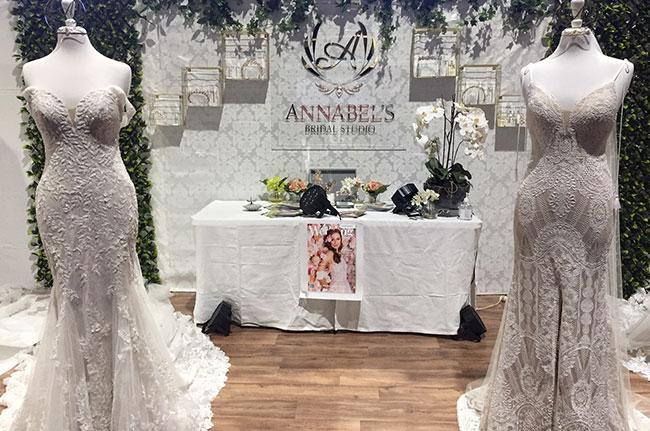 Wedding Gowns on display at wedding expo