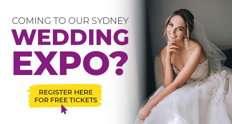 Banner with a button for Free Tickets to the Sydney Wedding Expo